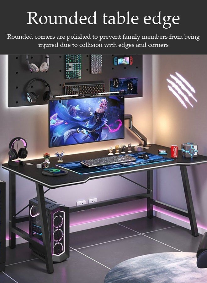 Spides Multifunctional Computer Desk Modern Simple Large Computer Table Ergonomic PC Desktop Computer Gaming Table Carbon Fiber Surface Desktop Home Office Workstation Computer Desk for Home Office Study - Image 2